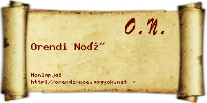 Orendi Noé névjegykártya